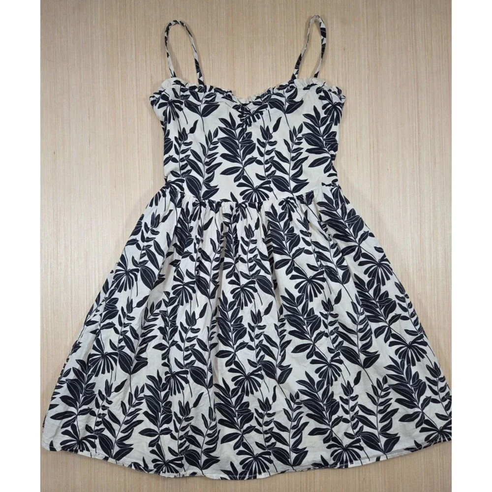 Janie and Jack Girls 16 Palm Floral Sweetheart Sundress Black Tan Resort Smocked